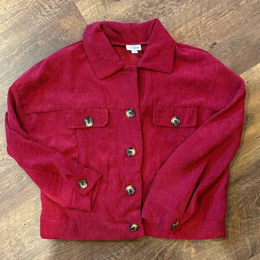 LuLaRoe Burgundy Corduroy Jacket - Picture 1 of 2